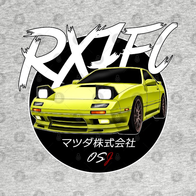 JDM RX-7 [FC] Yellow Black Sun Edition by OSJ Store